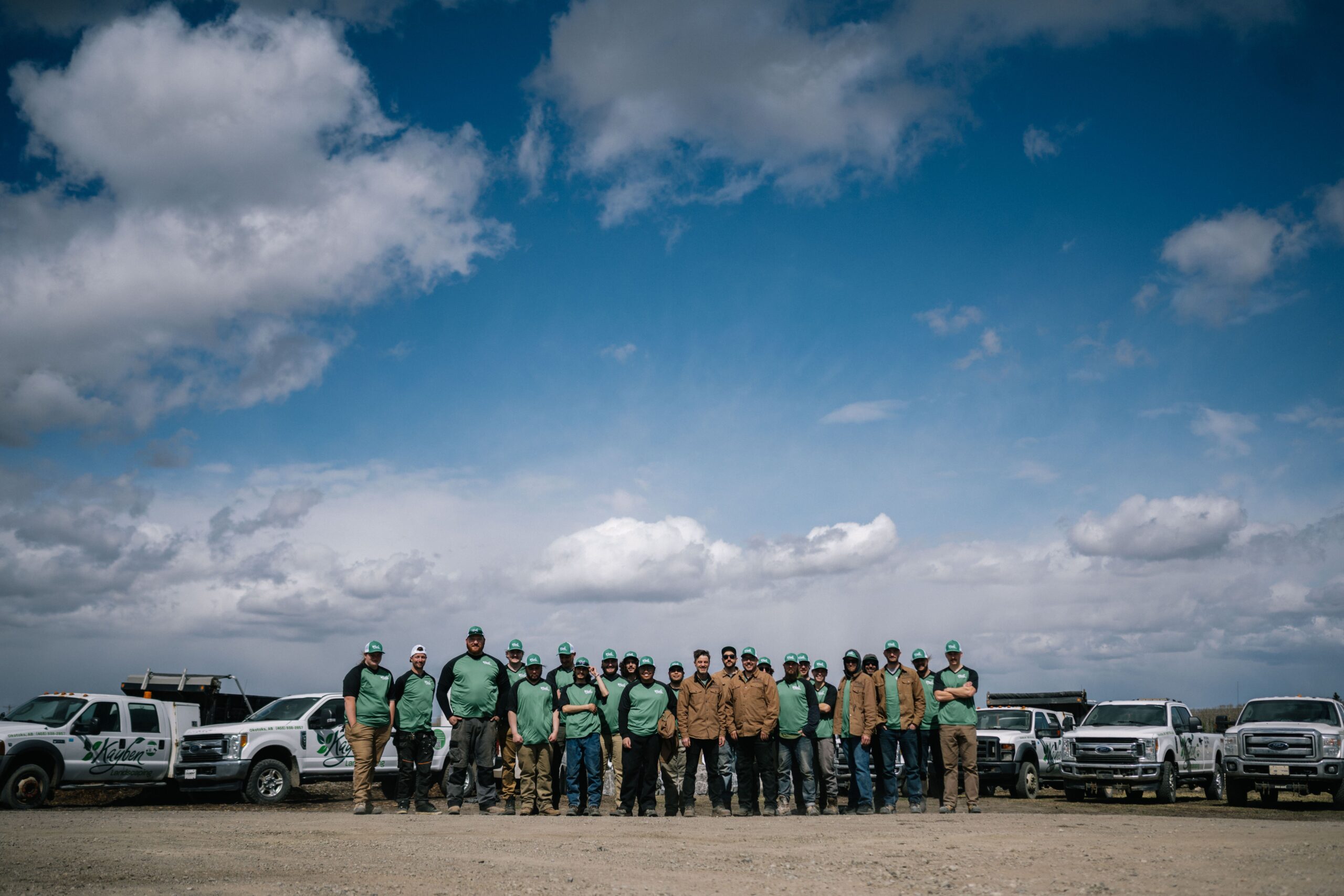 Kayben Landscaping crew gathered together outdoors