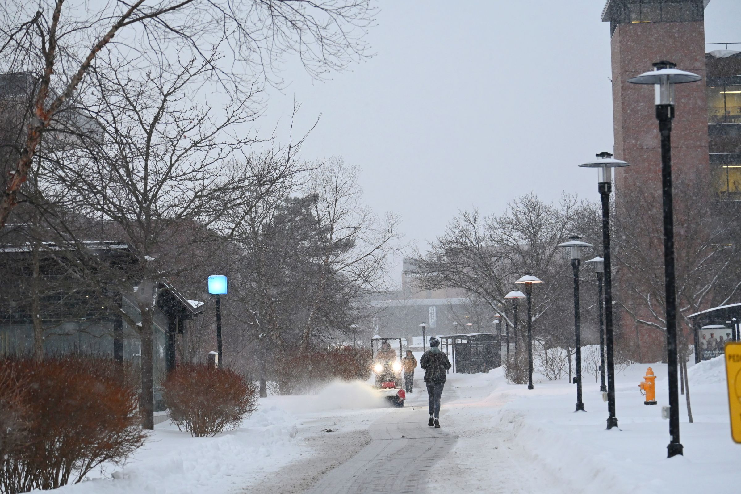 Commercial property entrance and sidewalk areas for snow clearing
